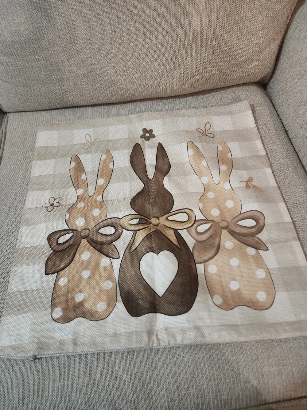 Neutral 'Hunny Bunny' Decorative Easter Pillow Covers 16